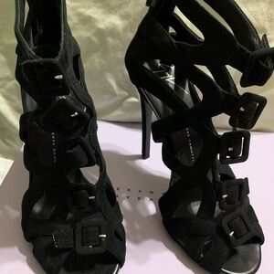 Giuseppe Zanotti Black Buckle Heels